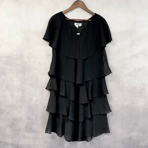 Patra Womens Tiered Sheath Dress Size 16 Formal Evening Cocktail Feminine Party